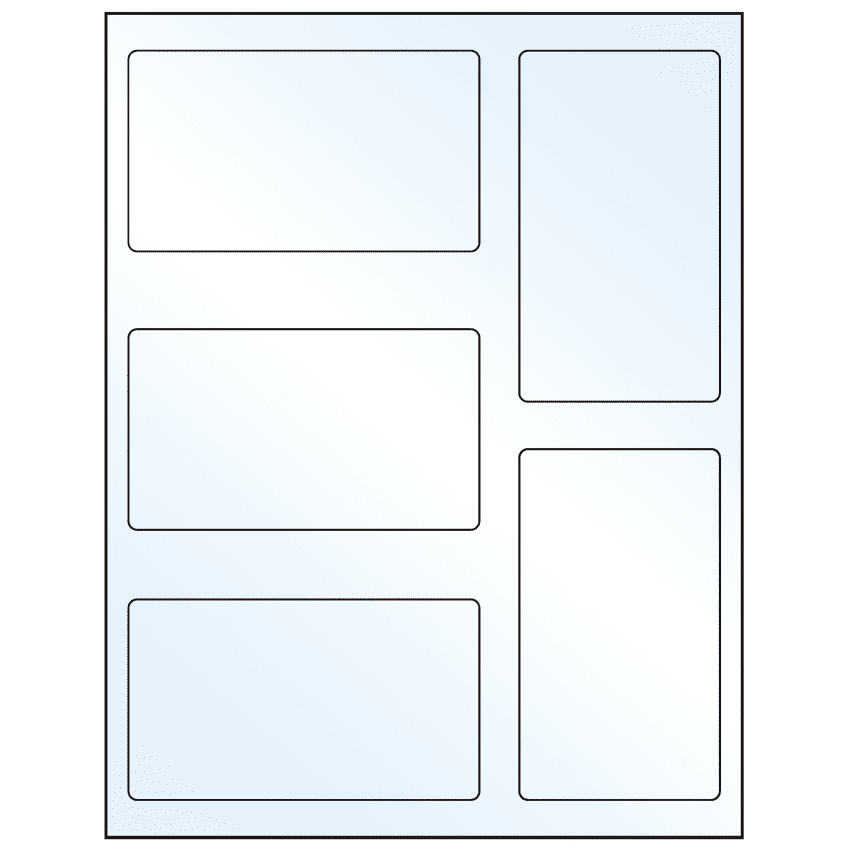 2.7656" x 4.7656" Crystal Clear Rectangular Sheet Labels