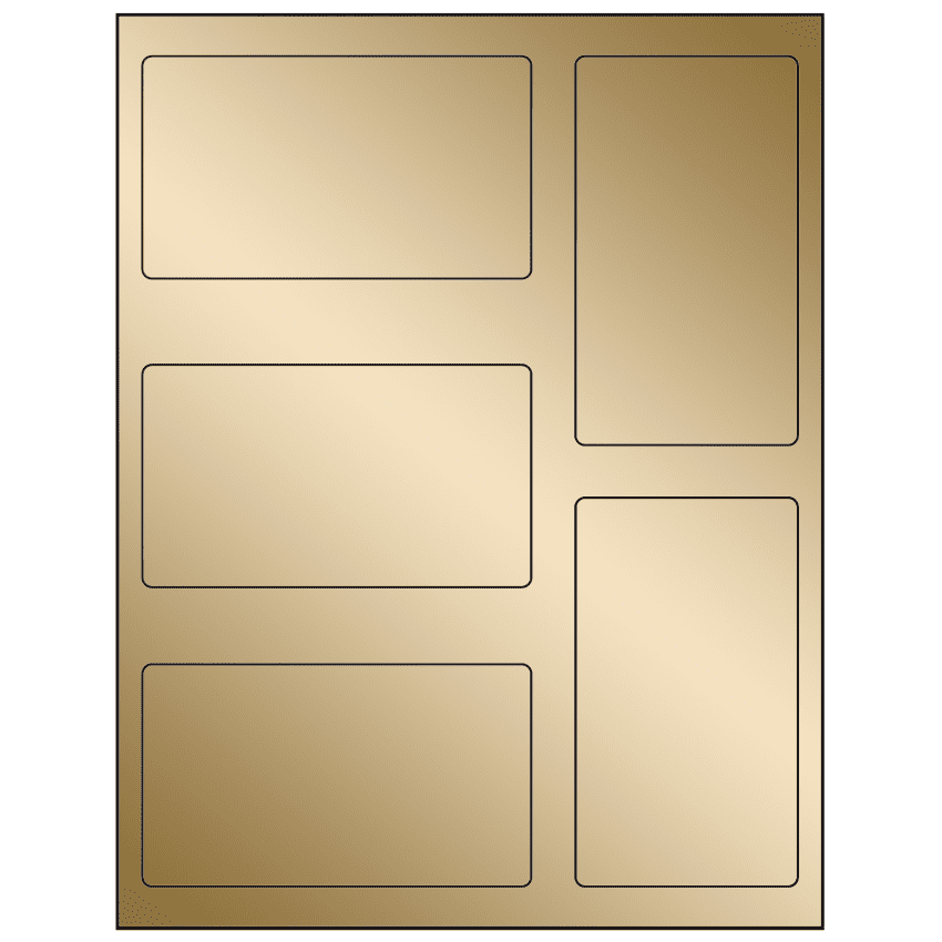 2.7656" x 4.7656" Gold Foil Rectangular Sheet Labels