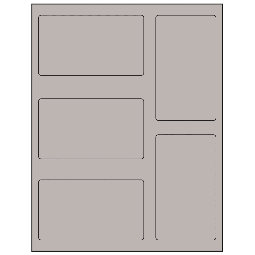 2.7656" x 4.7656" Gray Rectangular Sheet Labels