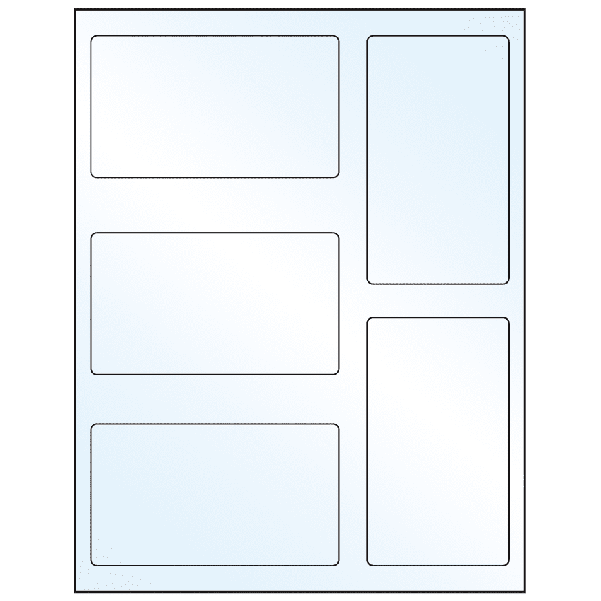 2.7656" x 4.7656" White Mid Gloss Rectangular Sheet Labels