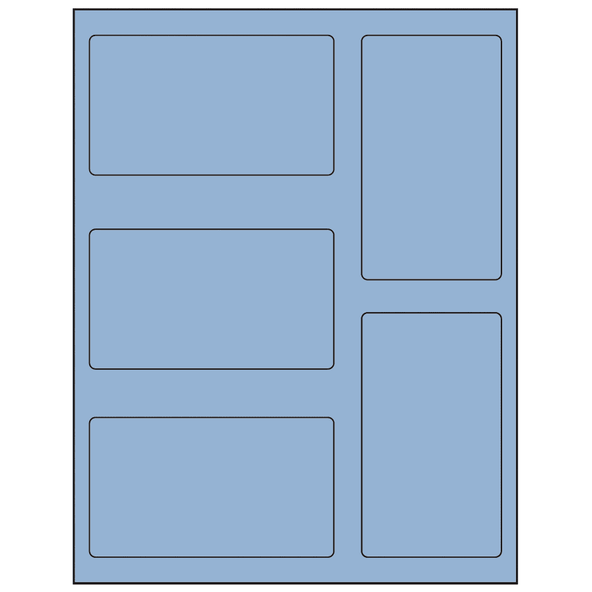 2.7656" x 4.7656" Pastel Blue Rectangular Sheet Labels