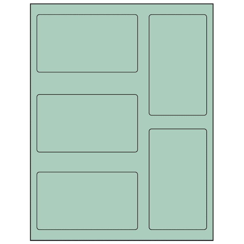 2.7656" x 4.7656" Pastel Green Rectangular Sheet Labels