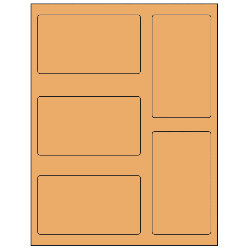 2.7656" x 4.7656" Pastel Orange Rectangular Sheet Labels