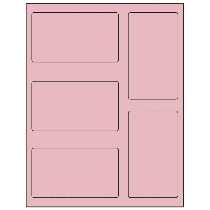 2.7656" x 4.7656" Pastel Pink Rectangular Sheet Labels