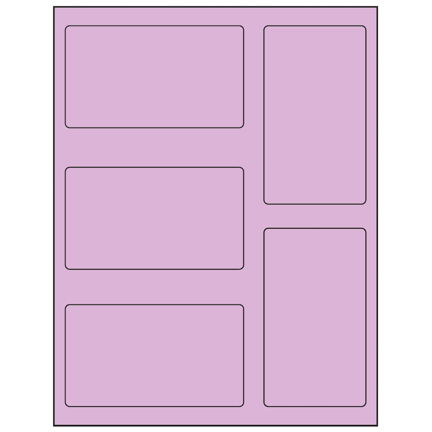 2.7656" x 4.7656" Pastel Purple Rectangular Sheet Labels
