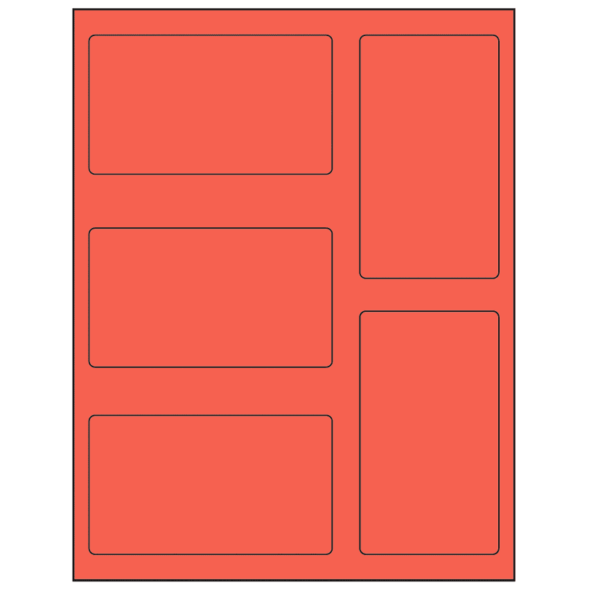 2.7656" x 4.7656" Red Rectangular Sheet Labels