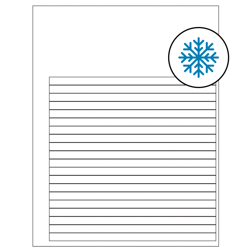 7.625" x 0.375" White Rectangular Sheet Labels - Freezer Grade Adhesive