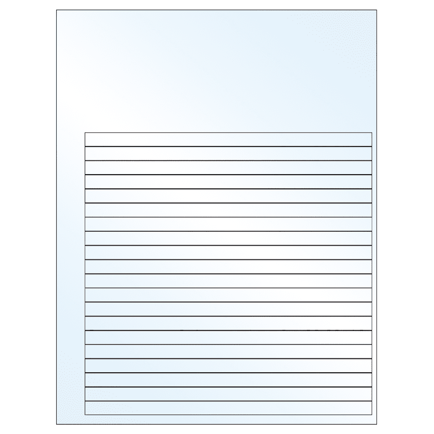 7.625" x 0.375" Crystal Clear Rectangular Sheet Labels