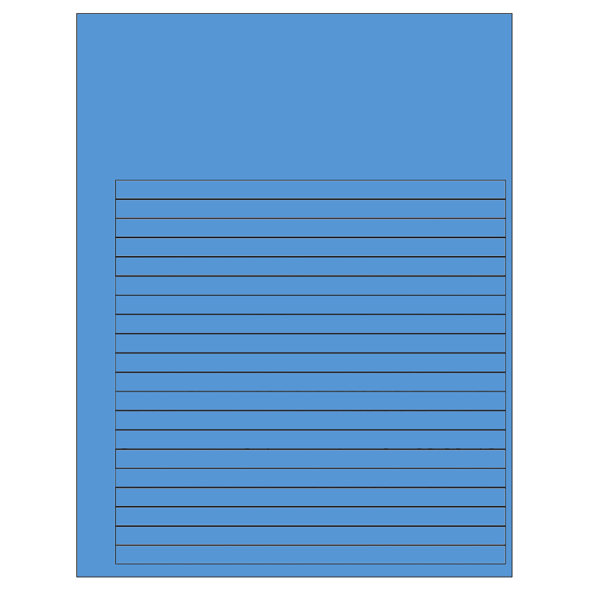 7.625" x 0.375" Fluorescent Blue Rectangular Sheet Labels