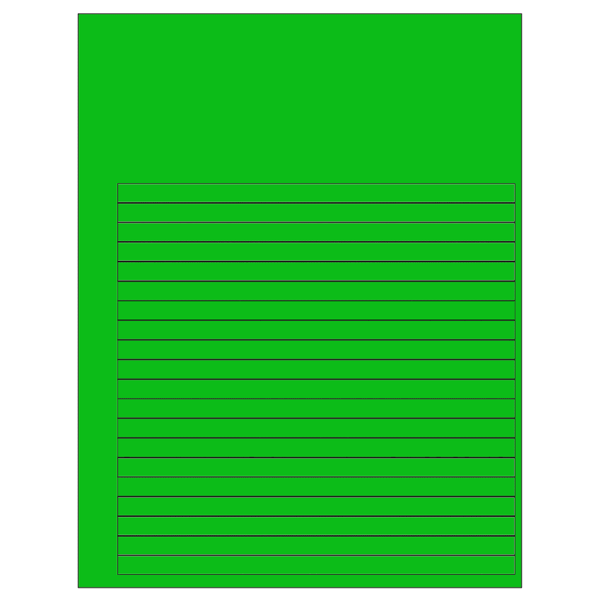 7.625" x 0.375" Fluorescent Green Rectangular Sheet Labels