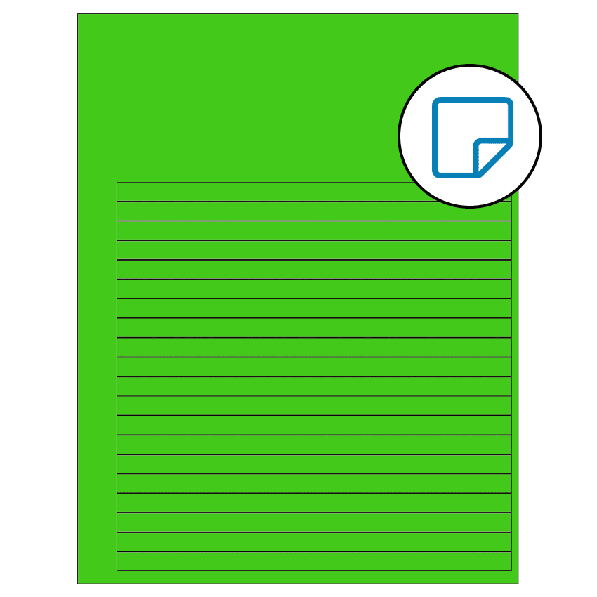 7.625" x 0.375" Fluorescent Green Rectangular Sheet Labels - Removable Adhesive