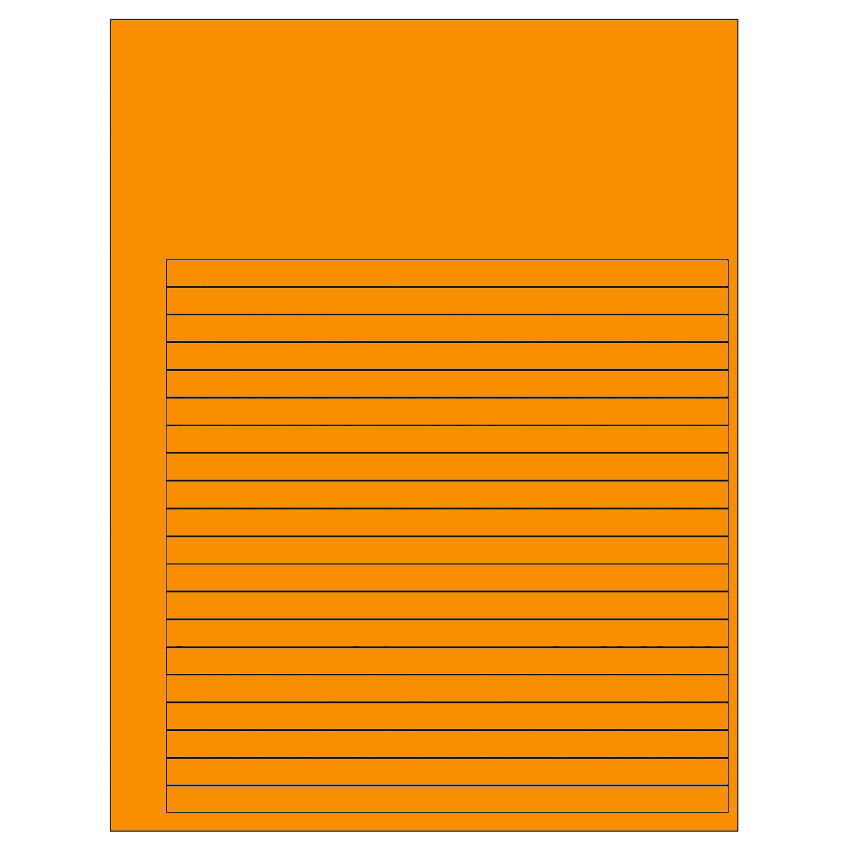 7.625" x 0.375" Fluorescent Orange Rectangular Sheet Labels