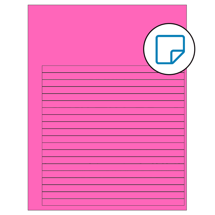 7.625" x 0.375" Fluorescent Pink Rectangular Sheet Labels - Removable Adhesive