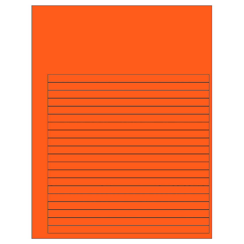 7.625" x 0.375" Fluorescent Red Rectangular Sheet Labels
