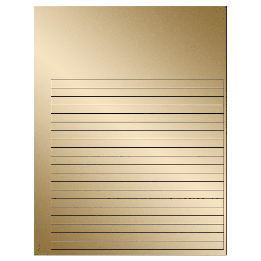 7.625" x 0.375" Gold Foil Rectangular Sheet Labels