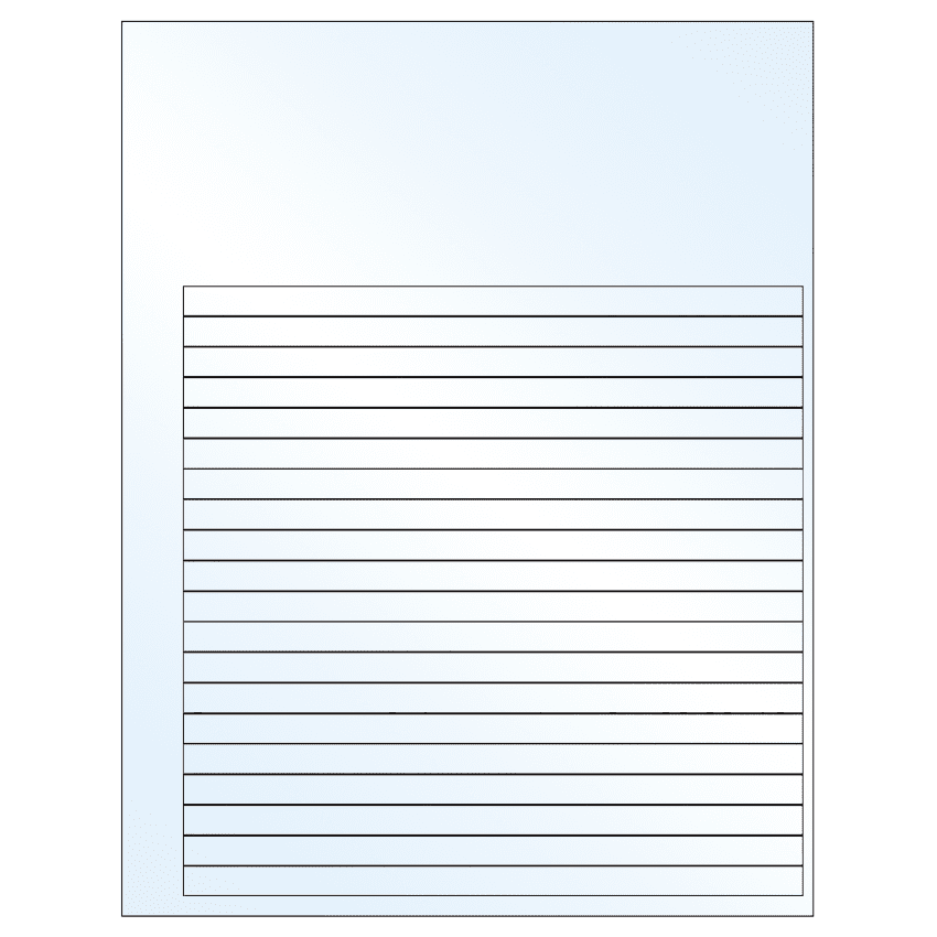 7.625" x 0.375" White Mid Gloss Rectangular Sheet Labels