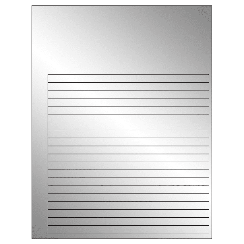 7.625" x 0.375" Silver Foil Rectangular Sheet Labels