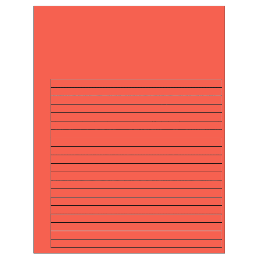 7.625" x 0.375" Red Rectangular Sheet Labels