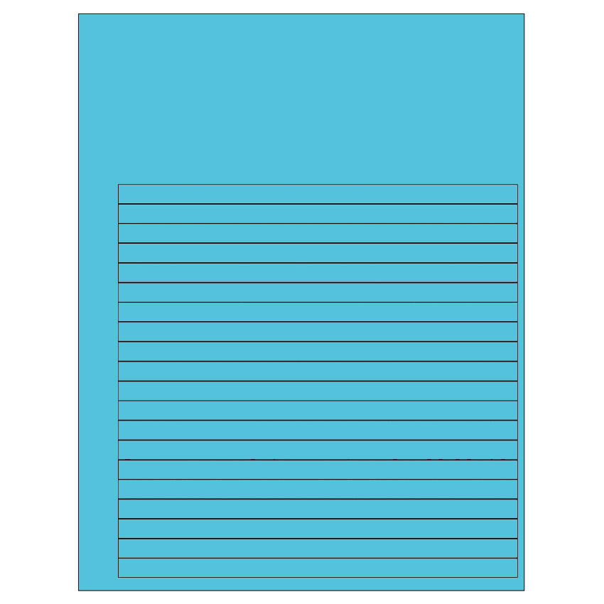 7.625" x 0.375" Turquoise Rectangular Sheet Labels