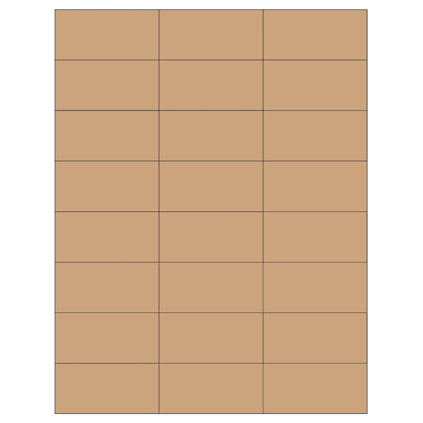 2.83" x 1.375" Brown Kraft Rectangular Sheet Labels