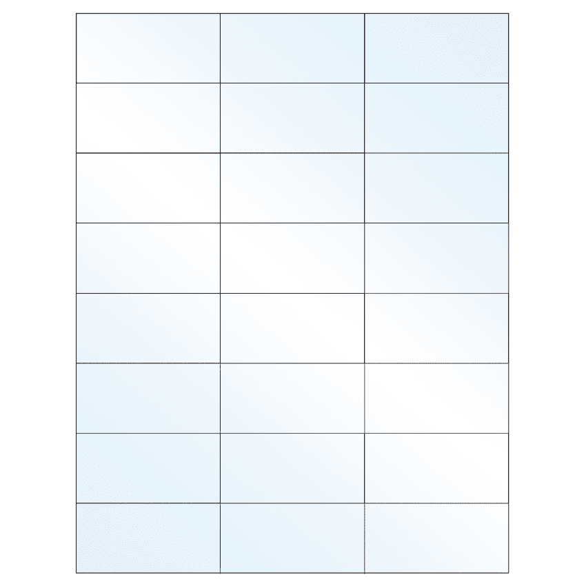 2.83" x 1.375" Crystal Clear Rectangular Sheet Labels