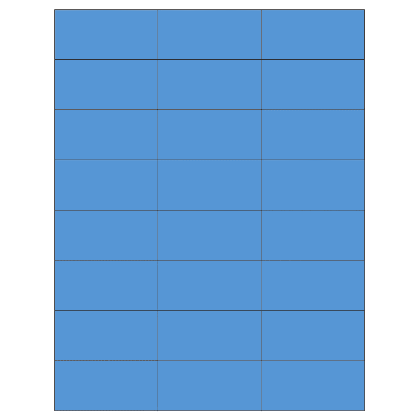 2.83" x 1.375" Fluorescent Blue Rectangular Sheet Labels