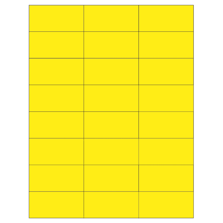 2.83" x 1.375" Fluorescent Yellow Rectangular Sheet Labels