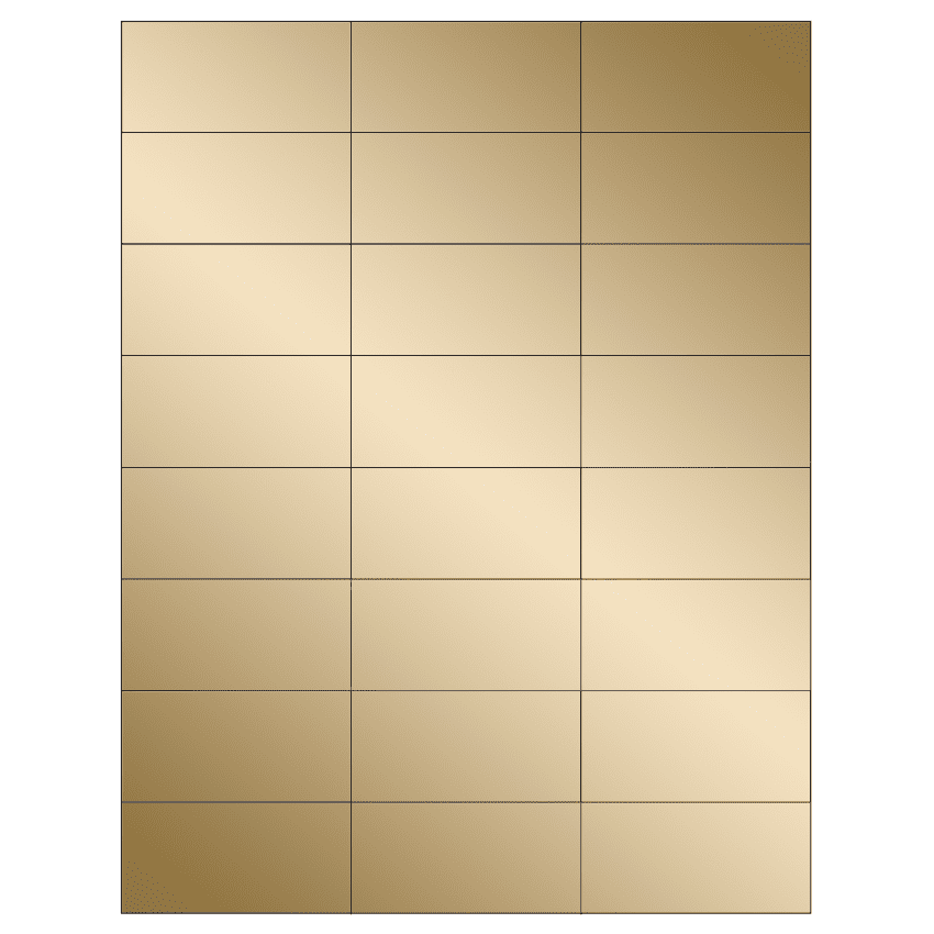 2.83" x 1.375" Gold Foil Rectangular Sheet Labels