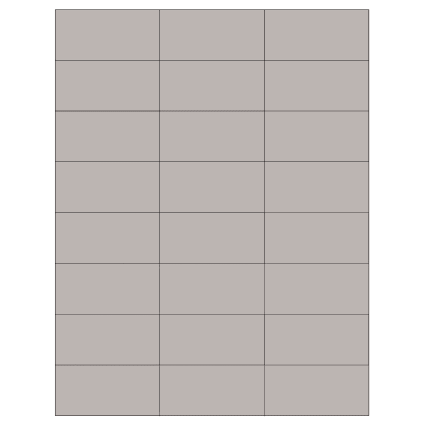 2.83" x 1.375" Gray Rectangular Sheet Labels