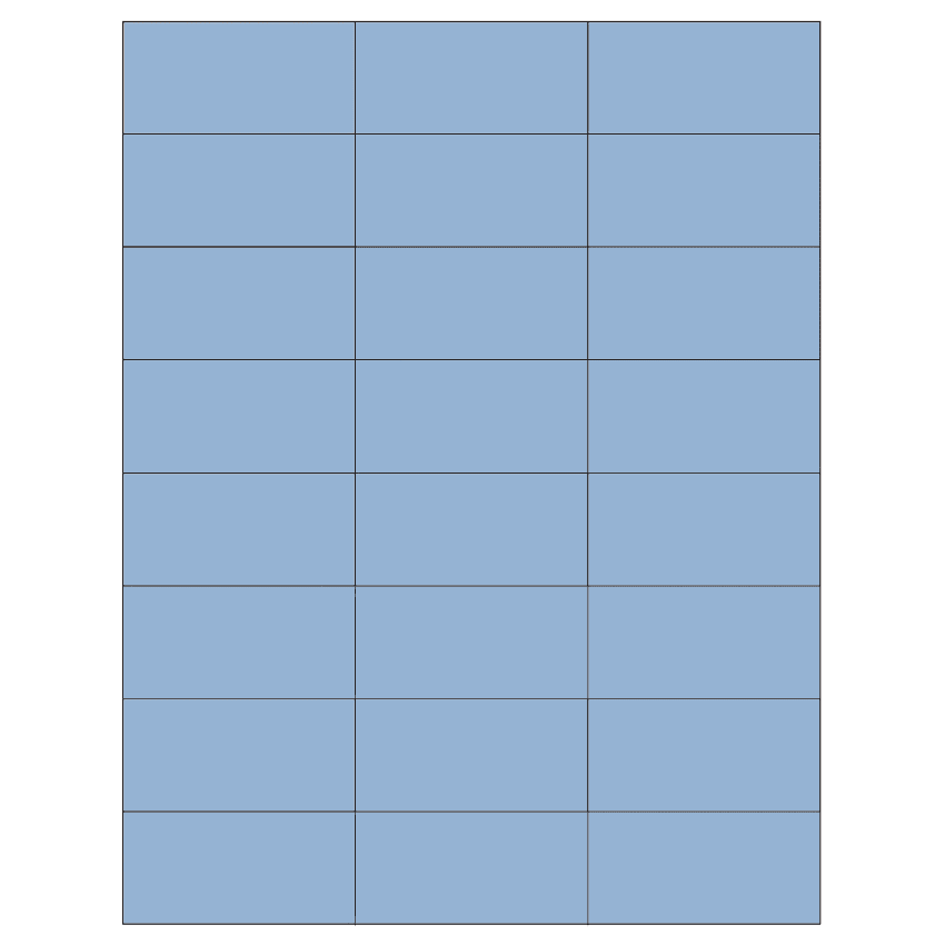 2.83" x 1.375" Pastel Blue Rectangular Sheet Labels