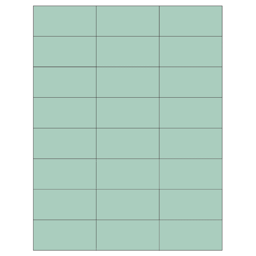 2.83" x 1.375" Pastel Green Rectangular Sheet Labels