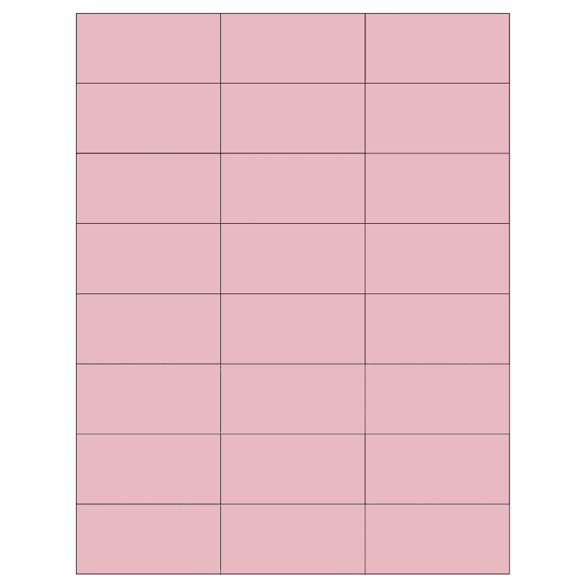 2.83" x 1.375" Pastel Pink Rectangular Sheet Labels