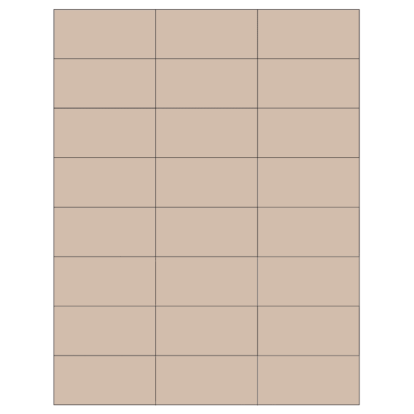 2.83" x 1.375" Pastel Tan Rectangular Sheet Labels