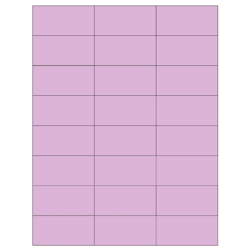 2.83" x 1.375" Pastel Purple Rectangular Sheet Labels