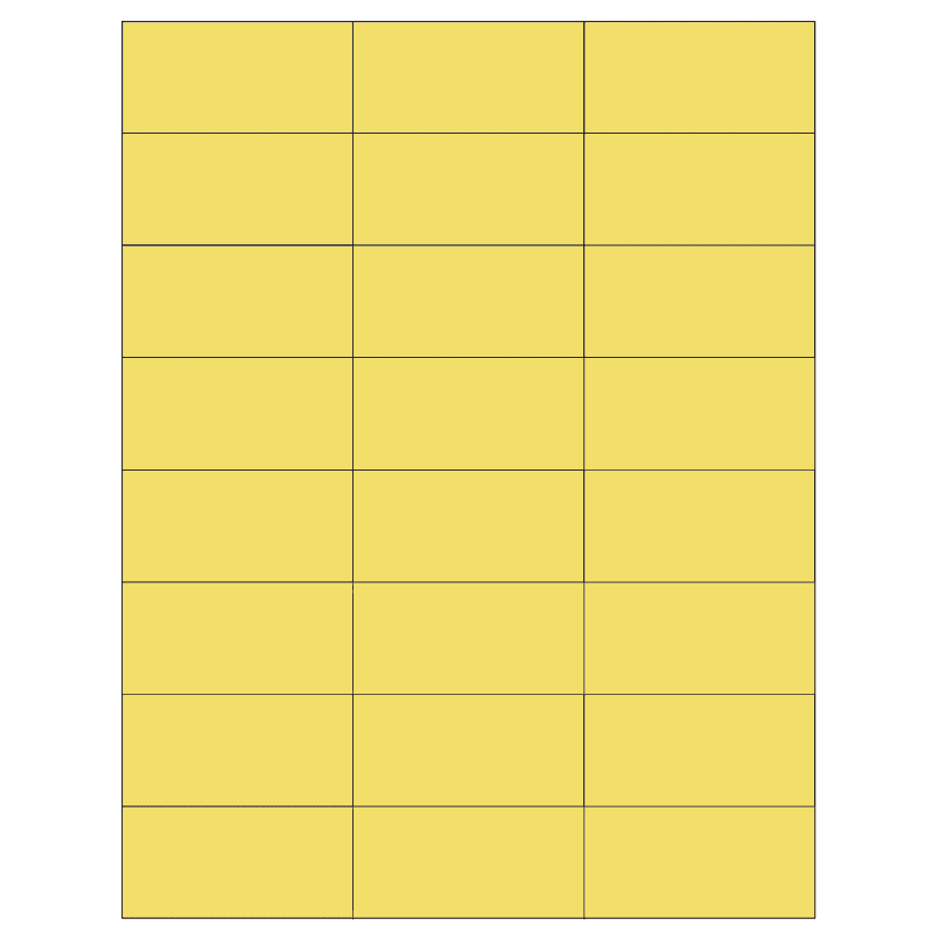 2.83" x 1.375" Pastel Yellow Rectangular Sheet Labels