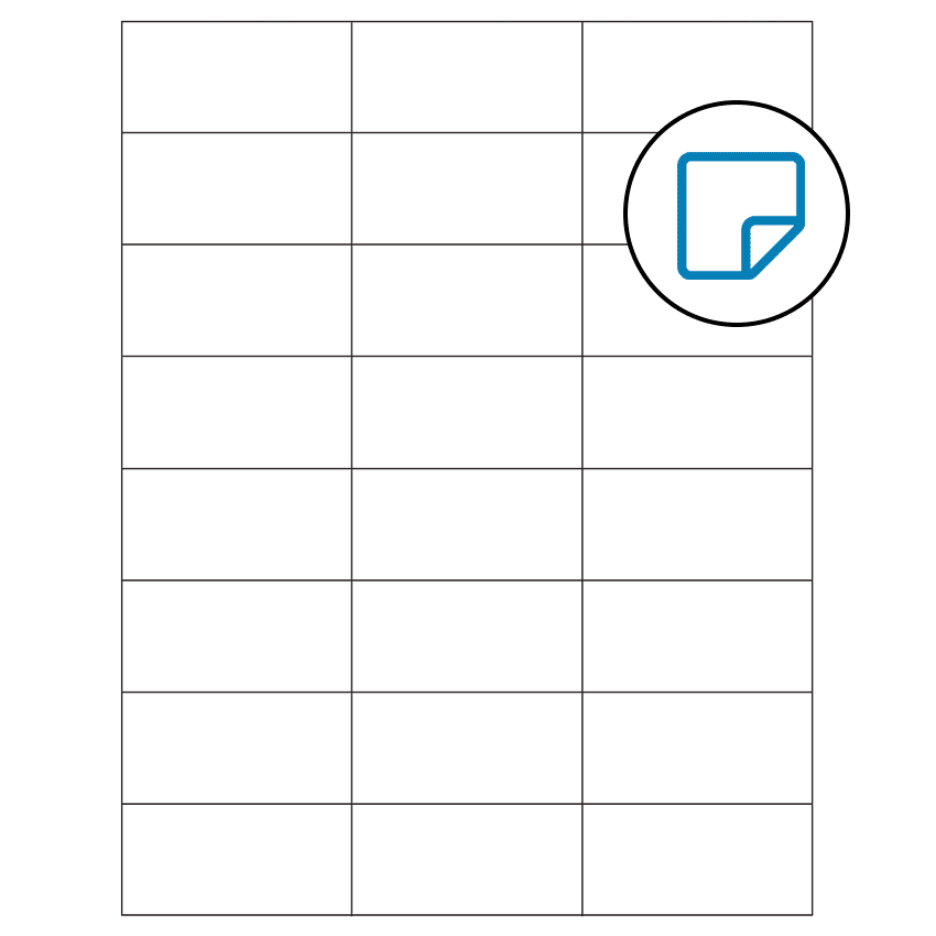 2.83" x 1.375" White Rectangular Sheet Labels - Removable Adhesive