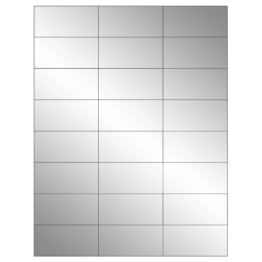 2.83" x 1.375" Silver Foil Rectangular Sheet Labels