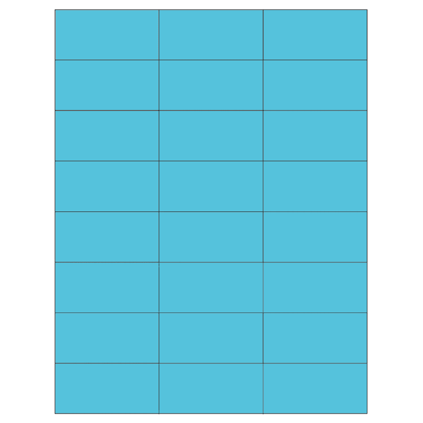 2.83" x 1.375" Turquoise Rectangular Sheet Labels