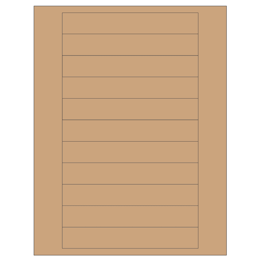 6" x 0.946" Brown Kraft Rectangular Sheet Labels