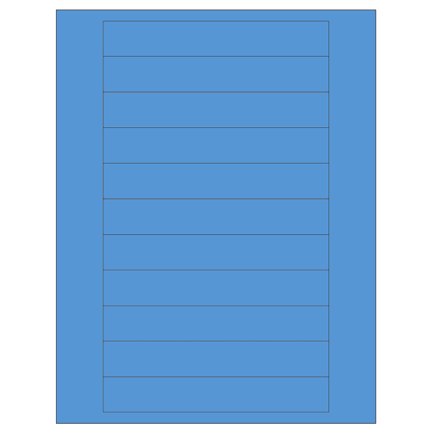 6" x 0.946" Fluorescent Blue Rectangular Sheet Labels