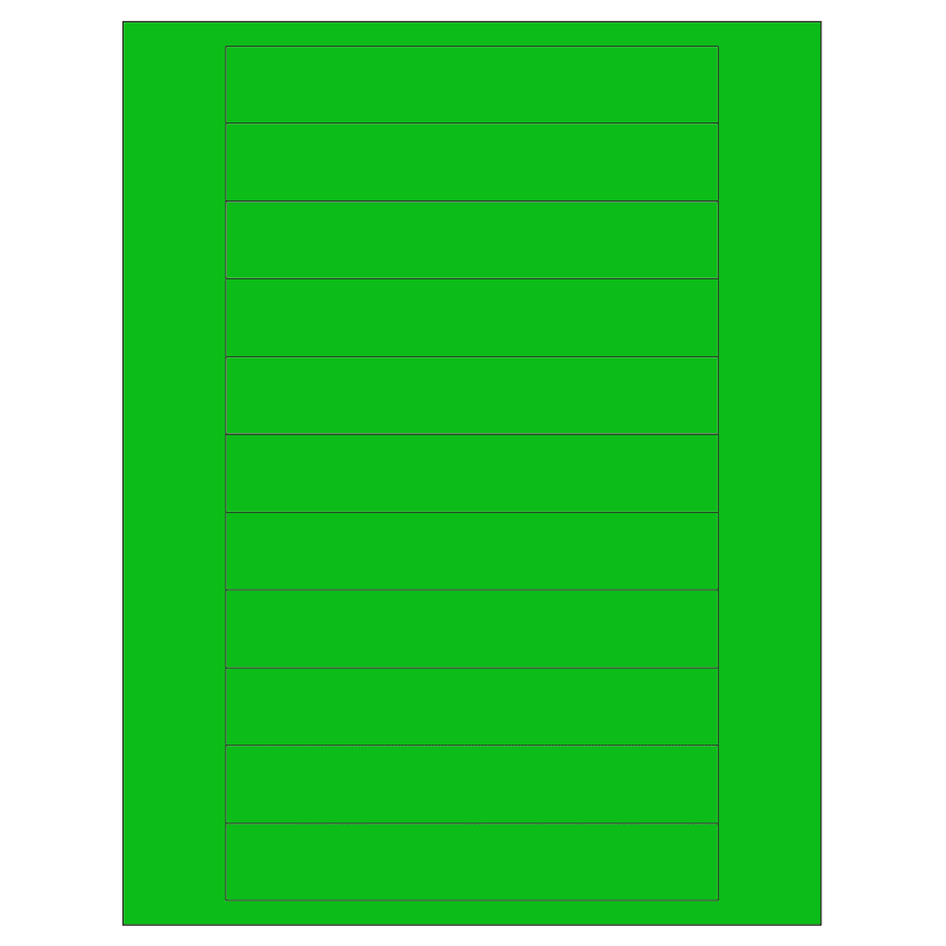 6" x 0.946" Fluorescent Green Rectangular Sheet Labels