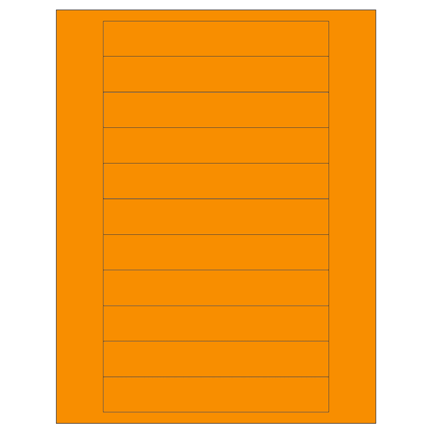 6" x 0.946" Fluorescent Orange Rectangular Sheet Labels