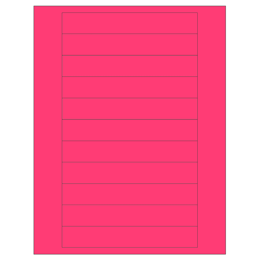 6" x 0.946" Fluorescent Pink Rectangular Sheet Labels