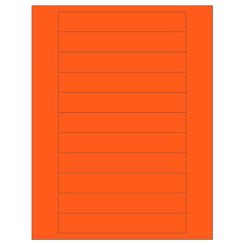 6" x 0.946" Fluorescent Red Rectangular Sheet Labels