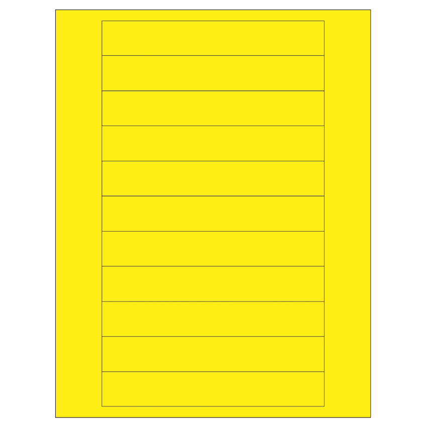 6" x 0.946" Fluorescent Yellow Rectangular Sheet Labels