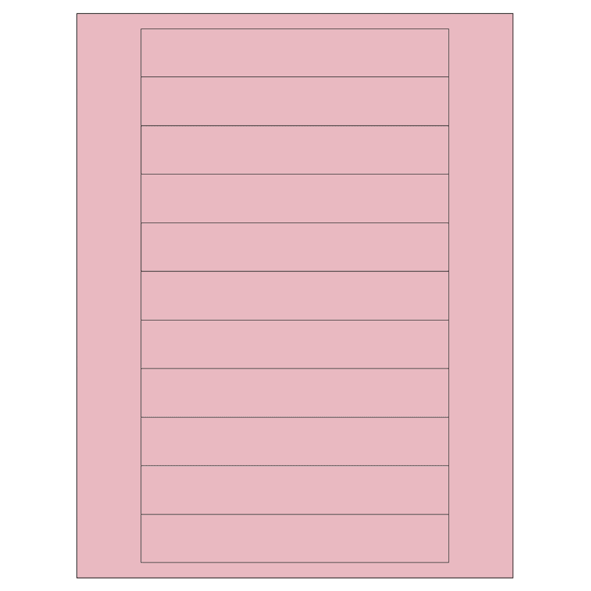 6" x 0.946" Pastel Pink Rectangular Sheet Labels