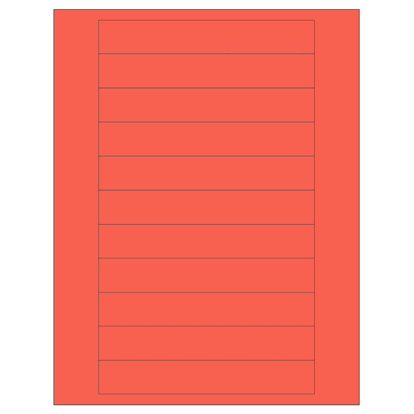 6" x 0.946" Red Rectangular Sheet Labels