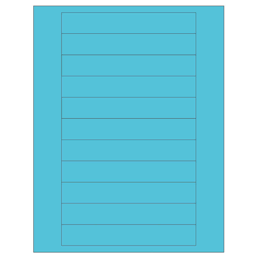 6" x 0.946" Turquoise Rectangular Sheet Labels