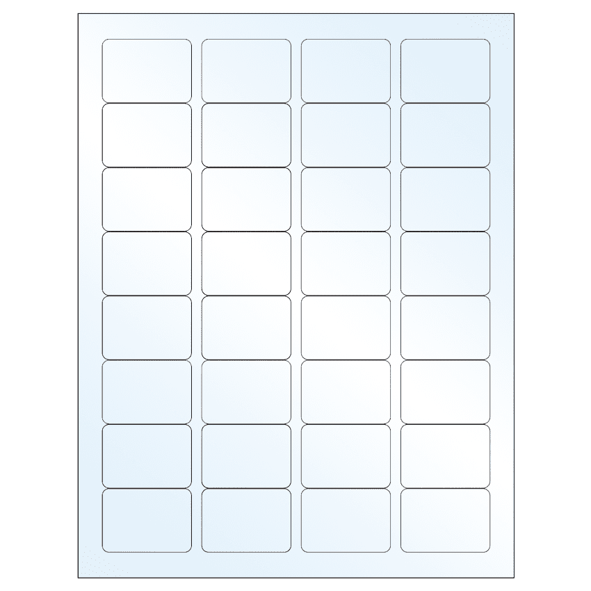 1.75" x 1.25" Crystal Clear Rectangular Sheet Labels