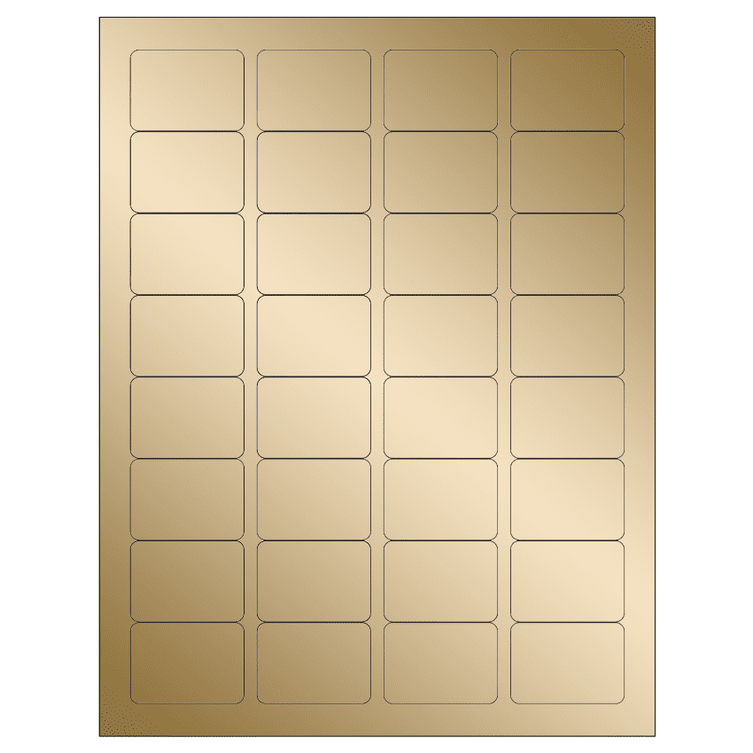 1.75" x 1.25" Gold Foil Rectangular Sheet Labels